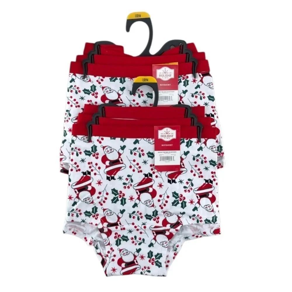 Women's Christmas Boyshort Panties Underwear 2, 3-Packs Size L